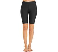 Micosuza Womens Long Swim Shorts Tankini Bottom Beachwear Rash Guard Boy Leg Boardshorts Sun Protection Black