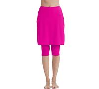 Micosuza Womens Skirted Swim Capris Sun Protective UPF 50+ Swimming Tight with Attached Skirt Sport Leggings