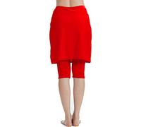 Micosuza Womens Skirted Swim Capris Sun Protective UPF 50+ Swimming Tight with Attached Skirt Sport Leggings