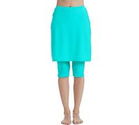 Micosuza Womens Skirted Swim Capris Sun Protective UPF 50+ Swimming Tight with Attached Skirt Sport Leggings