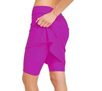 Micosuza Womens Skirted Swim Short Sun Protective UPF 50+ Swimming Bottom with Attached Skirt
