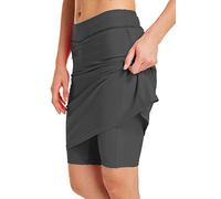 Micosuza Womens Skirted Swim Short Sun Protective UPF 50+ Swimming Bottom with Attached Skirt