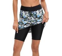 Micosuza Womens Skirted Swim Short Sun Protective UPF 50+ Swimming Bottom with Attached Skirt