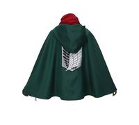 Micotaku Attack On Titan Officially Licensed Scout Regiment Plush Cloak And Scarf Cosplay Costume, Red, S/M