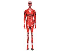 MicOtaku Attack on Titan Officially Licensed Unisex Colossal Titan Halloween Cosplay Bodysuit, Red, XL