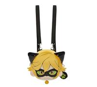 Micotaku Miraculous Ladybug Officially Licensed Cat Noir Plush Bag Backpack for Travel & Birthday Gifts, Yellow, One Size