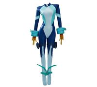 Micotaku My Hero Academia Nejire Hado Women's Cosplay Suit Costume, Green and Blue, Small
