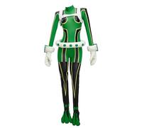 Micotaku My Hero Academia Women’s Tsuyu Asui Cosplay Costume Set Anime Bodysuit Outfit Suit Halloween Party, Black and Green, X-Large