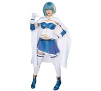 Micotaku Puella Magi Madoka Magica Sayaka Miki Battle Cosplay Costume Set PU Leather Satin Outfit with Accessories
