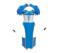 Micotaku Street Fighter Officially Licensed Women's Chun-li Corset Costume Cosplay Outfit, Blue, X-Large