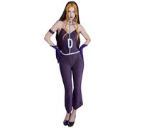 Micotaku Winx Club Officially Licensed Women's Darcy Witch Attire Cosplay Costume Sleeveless Dark Purple Jumpsuit, Purple, Small