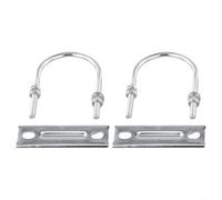 Micpointik 2 x U-Bolt Mast Clamp Bracket Made of Metal for Antenna Masts, Secure Attachment without Damage for CB Ham TV Yagi Antennas, Silver, Diameter 1.8 - 2.28 cm, Direct Installation