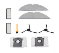 Micpointik Accessory Kit Compatible with DREAME D20 Pro Plus Robot Vacuum Cleaner, Robust Nylon Side Brushes and Washable Wipes, Efficient House Cleaning, 9-Piece Set with