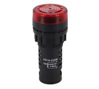Micpointik AD16-22SM Signal Horn with Buzzer, Flashing LED Warning Light for AC/DC 12 V 24 V 220 V, Acoustic Alarm for Industrial Machines, 22 mm Installation Diameter (AC/DC 12 V)