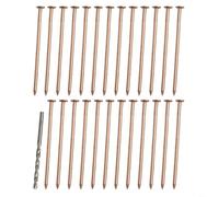 Micpointik Copper Nails for Tree Stump Removal 4 Inch Pure Copper Nails for Killing Roots and Stumps with Drill Insert for Gardening (Pack of 25)