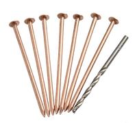 Micpointik Copper Nails for Tree Stump Removal 4 Inch Pure Copper Nails for Killing Roots and Stumps with Drill Insert for Gardening (Pack of 15)