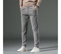 Micpointik Corduroy Men's Suit Pants 80% Polyester Stretch Casual Trousers | 80% polyester 20% spandex fabric, soft corduroy texture, stretchable waistband, four-season versatility