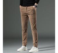 Micpointik Corduroy Men's Suit Pants 80% Polyester Stretch Casual Trousers | 80% polyester 20% spandex fabric, soft corduroy texture, stretchable waistband, four-season versatility