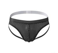 Micpointik Men's Jockstrap Underwear 80% Polyester Elastic Belt Backless | Hollow out mesh pouch, low waist design, solid pattern, daily classic style, breathable comfort