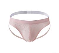 Micpointik Men's Jockstrap Underwear 80% Polyester Elastic Belt Backless | Hollow out mesh pouch, low waist design, solid pattern, daily classic style, breathable comfort