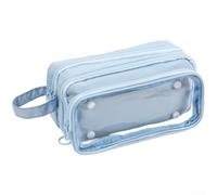Micpointik Pencil Case Large 21 cm Lots of Storage Space 5 Levels, Cream | 5 spacious compartments, durable polyester, ideal for school and college, easy organisation, durable material