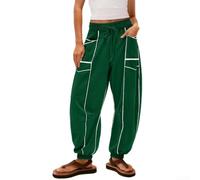 Micpointik Polyester Striped Casual Trousers Women Elastic Waist | Regular length style, sizes S to XXL, waist 70-100cm, hip up to 135cm, detailed chart
