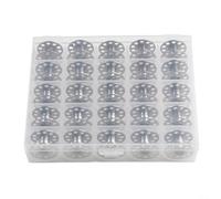Micpointik Set of 25 Bobbins Plastic & Metal with Box - Sewing Machine Accessory Organiser for Bobbins Standard Size Reusable Sorting Box Sewing DIY (C)