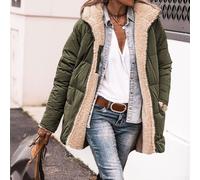 Micpointik Women's Short Parka Reversible Warm Winter Outerwear | Two-in-one design, reversible wear, black/green/coffee options, polyester cotton blend, casual daily use