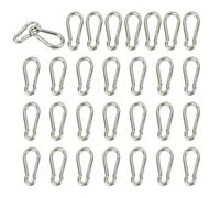 MICREEN 30PCS M4 1.57 Inch 304 Stainless Steel Carabiner Clip, Silver, Keychain, Camping, Fishing Hammock Accessory