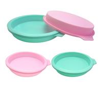 MICREEN 4 Pcs Silicone Round Cake Mold, 6 Inch Silicone Cake Pans for Layer Cake, Rainbow Cake, Resin Coaster, Pizza Crust and Pie