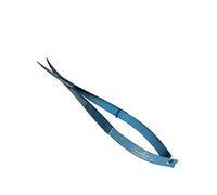 Micro 4.7" Self Opening Scissors from Stainless Steel - Scrapbooking and Decoupage Straight Scissors Blue Curved