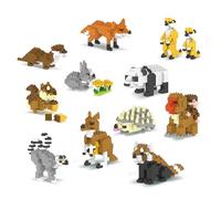 Micro Animals Building Blocks Sets, Party Favor for Kids Goodie Bags Stuffers for Kid Small Toy Prizes, 12 Pack Kit Mini Micro Animals Building Blocks Favor Gifts