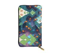 Micro Ant Colony Zipper leather wallet, 7.5 * 4.1 inch long clutch bag, multiple compartments and large capacity, a good gift for friends