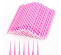 Micro Applicator Brushes Set 200-Piece - Micro Precision Applicators with Angled Tips for Lash Artists, Hygienic Salon-Grade Brushes for Extensions & Touch-Ups (Pink)