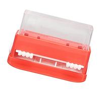 Micro Applicator Holder Box with Large Capacity for Applicator Brushes - Transparent Pink Plastic Dispenser for Easy Oral Access (Red)