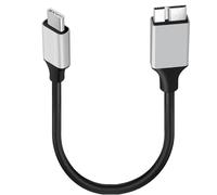 Micro B to USB C Hard Drive Cable, Type C to USB 3.0 Micro B Extension Cable Compatible with WD Elements, Seagate Expansion, Toshiba, Samsung M3, Galaxy S5, LaCie, Maxtor (20 cm)