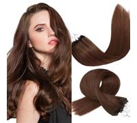 Micro Beads Hair Extensions Silky Straight Human Hair Ring Hair Extension 1g/Strand 50s/Pack Pre-Blonded Micro Loop Human Hair Extensions For Beauty (20 inch, 4)