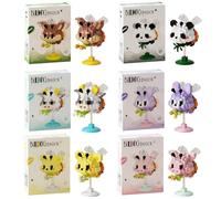 Micro Building Blocks,6 Pack Animal Models Set-Cute Pets Collection: Dog Rabbit Panda Pig & Cute Cow- Mini Bricks Toys For Kids & Adults,Small & Creative Birthday Gift Idea