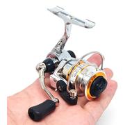 Micro Compact Spinning Reel, Mini 100 Metal Small Fishing Reel for Freshwater and All Season Fishing (Silver&Gold)