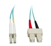 Micro Connectors, Inc. 10 Gigabit Aqua Fiber Optic Cable, LC/SC, Multimode, Duplex, 50/125, 2-Meter (FBR-1012-2M)