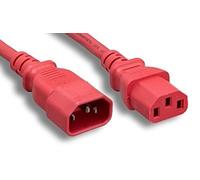 MICRO CONNECTORS M05-113EULR Computer/Monitor Power Extension Cord C13 to C14 10 Amp 6 Foot Red