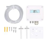Micro Differential Pressure Transmitter Intelligent Digital Display Air Pressure Monitor Sensor with SMART DISPLAY ABS SHELL for Air Gas Monitoring White