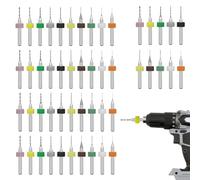 Micro Drill Bits, 50 Pcs Mini Drill Set, 0.3mm-1.2mm Micro Drill Bit Set, Circuit Board Flute CNC Router Bits Shank, Mini Hand Drill for Rough Stone Jewelry Punching Engraving