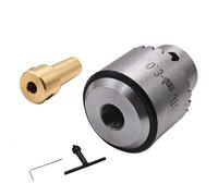 Micro Drill Chuck 0.3-4mm Wrench Type for Lathe and Milling | Stainless Steel, Silver Finish, with Chuck Key, Light Weight and Wear-resistant Design