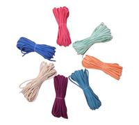 Micro-Fiber Flat Leather Lace Beading Thread Faux Suede Cord String for Jewellery Making Bracelet Necklace DIY Craft(7 Colors, 9.2m/roll) (Bright)