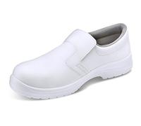 Beeswift Micro-Fibre Steel Toe S2 Slip-On Shoe 1Pr White Size 5 - CF83205