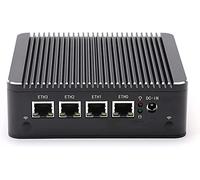 Micro Firewall Appliance, OPNsense, Firewall Hardware, Fanless Mini PC, Intel Pentium Silver N5000, 4 x Intel LAN, Support AES-NI, VGA, HDMI, 16GB RAM, 512GB SSD