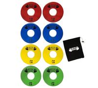 Micro Gainz Standard 1-Inch Center Hole Fractional Weight Plate Sets 8 Piece w/Bag (Choose Color)- Designed for Standard 1-Inch Barbells and Dumbbells, Made in U (Multi-Color)