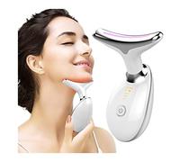 Micro-Glow Portable Handset,Neck Face Firming Wrinkle Removal Tool,Double Chin Reducer Vibration Massager with 3 Color Modes Lifts and Tightens Sagging Skin for a Radiant Appearance (White)