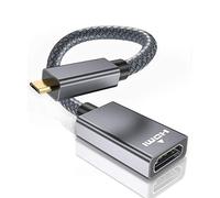 Micro HDMI Male to HDMI Female Cable Adapter,4K/60Hz 0.67 FT High Speed Standard Type D HD/MI 2.0 Connector for Raspberry Pi 4 4b Model B,GoPro Black Hero 7 6,Sony Camera A6000 A6300,Nikon B500